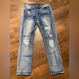 Judy Blue Paint Splatter Dressed Jeans